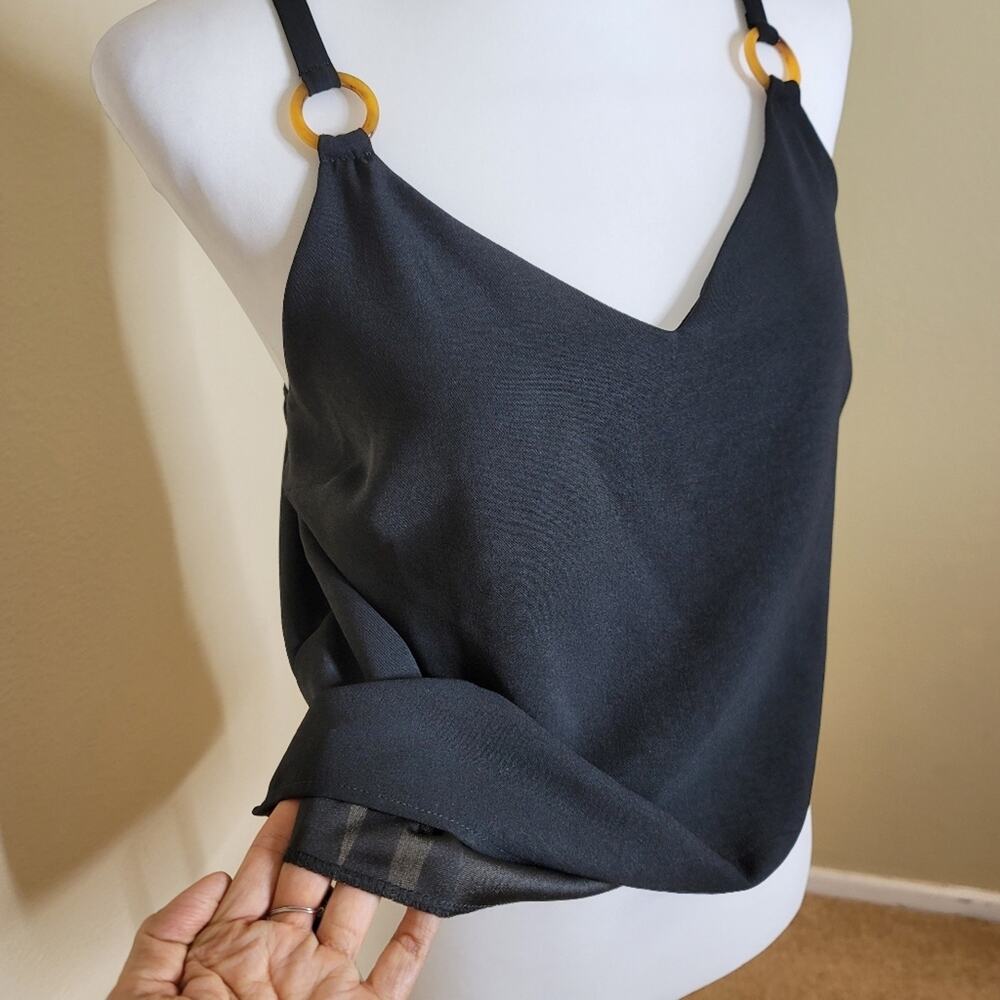 I Joah Flowy Top, Size Medium NEW Camisole Strappy Top Black